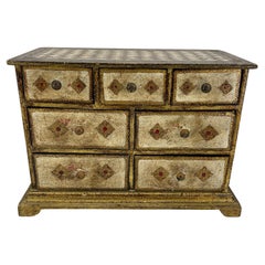 Large Gilt Wood Florentine Jewelry Box Chest of Drawers, Italy 1950's