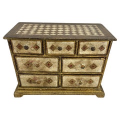 Vintage Large Giltwood Florentine Jewelry Box Chest of Drawers, Italy, 1950's