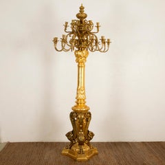 Large Giltwood and Gilt Bronze French Candelabra, circa 1870