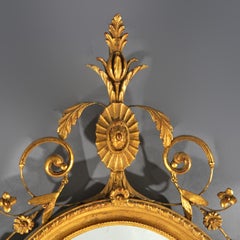 Large Giltwood Oval Wall Mirror with Floral, Foliate & Scroll Elements 20thC