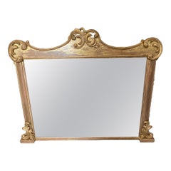 Large Giltwood Overmantle with Impressive Scrollwork Surround