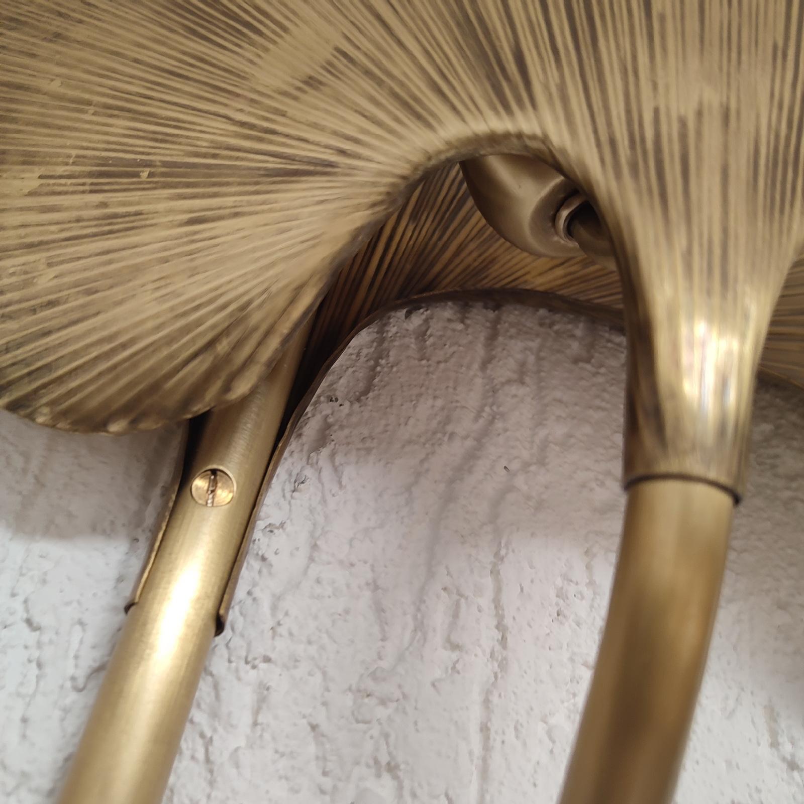 Large Ginkgo Leave Brass Wall Light Organic Shape, Tommaso Barbi Style 7