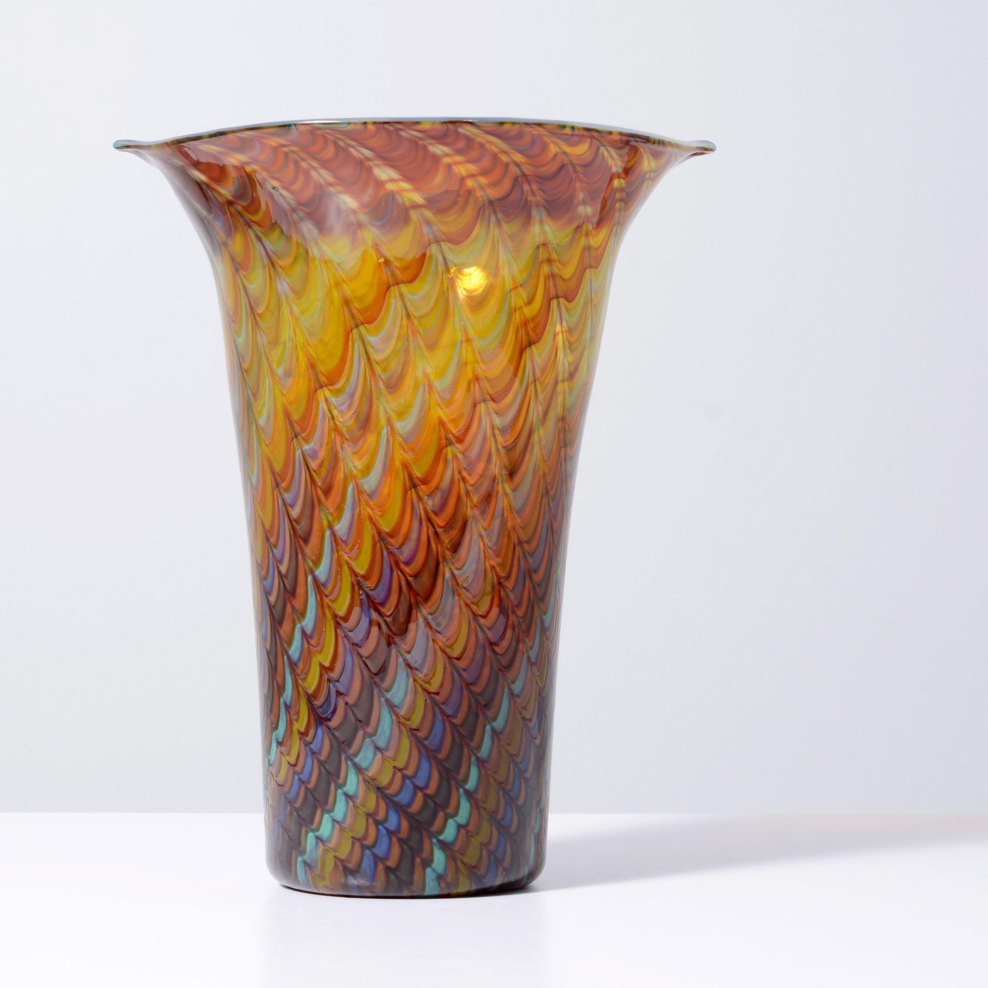 Mid-Century moderno Vaso grande Gino Cenedese PEACOCK, 12.5 