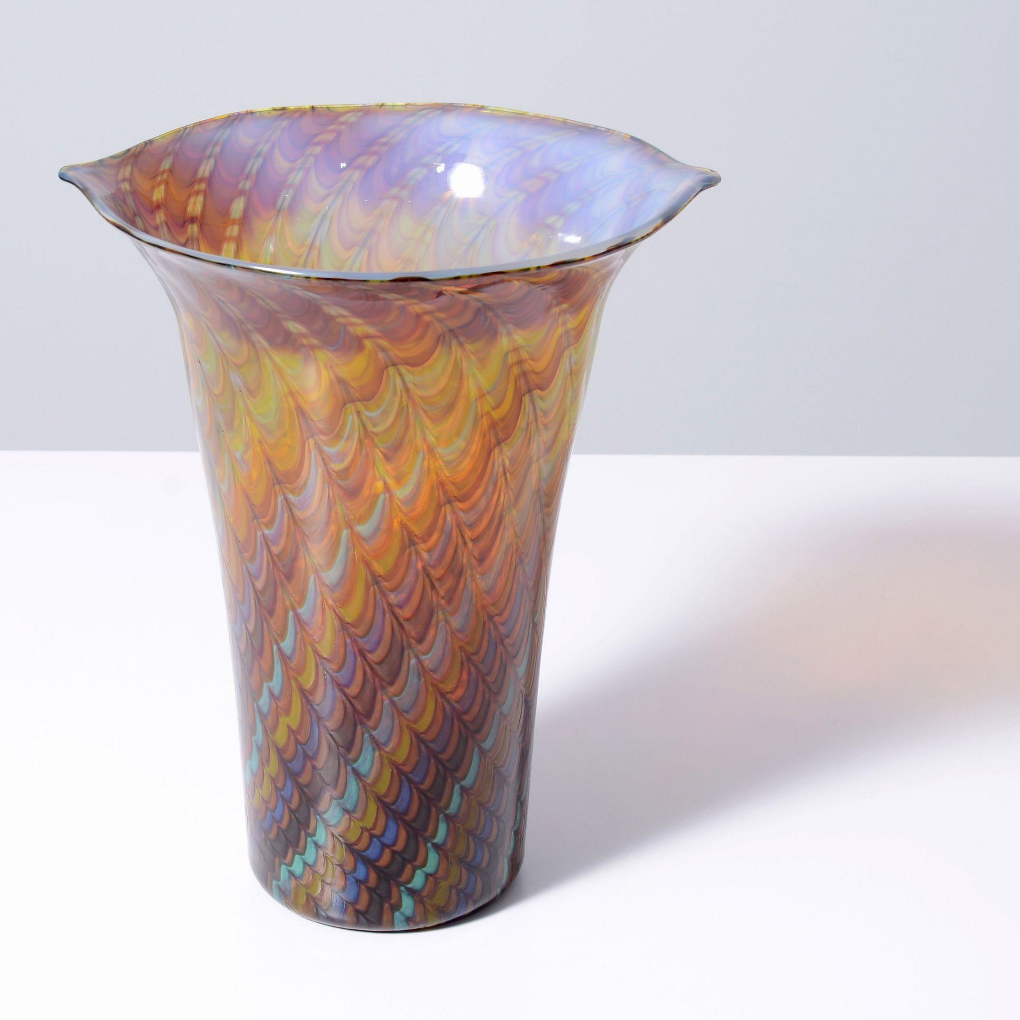 Italiano Vaso grande Gino Cenedese PEACOCK, 12.5 