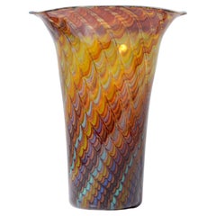 Large Gino Cenedese PEACOCK Vase, 12.5"H, Murano