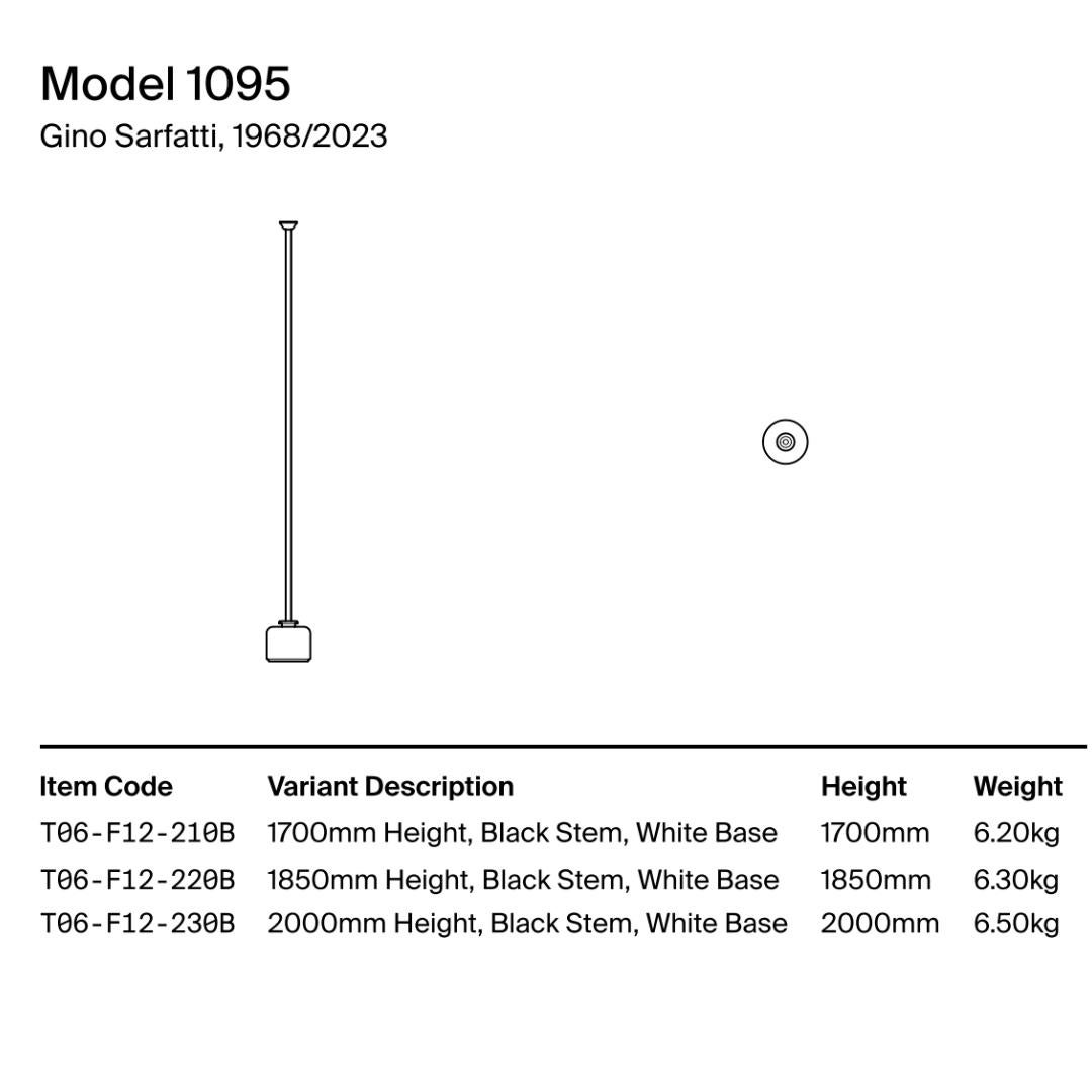 Große Stehleuchte Gino Sarfatti Modell 1095 für Astep im Angebot 3