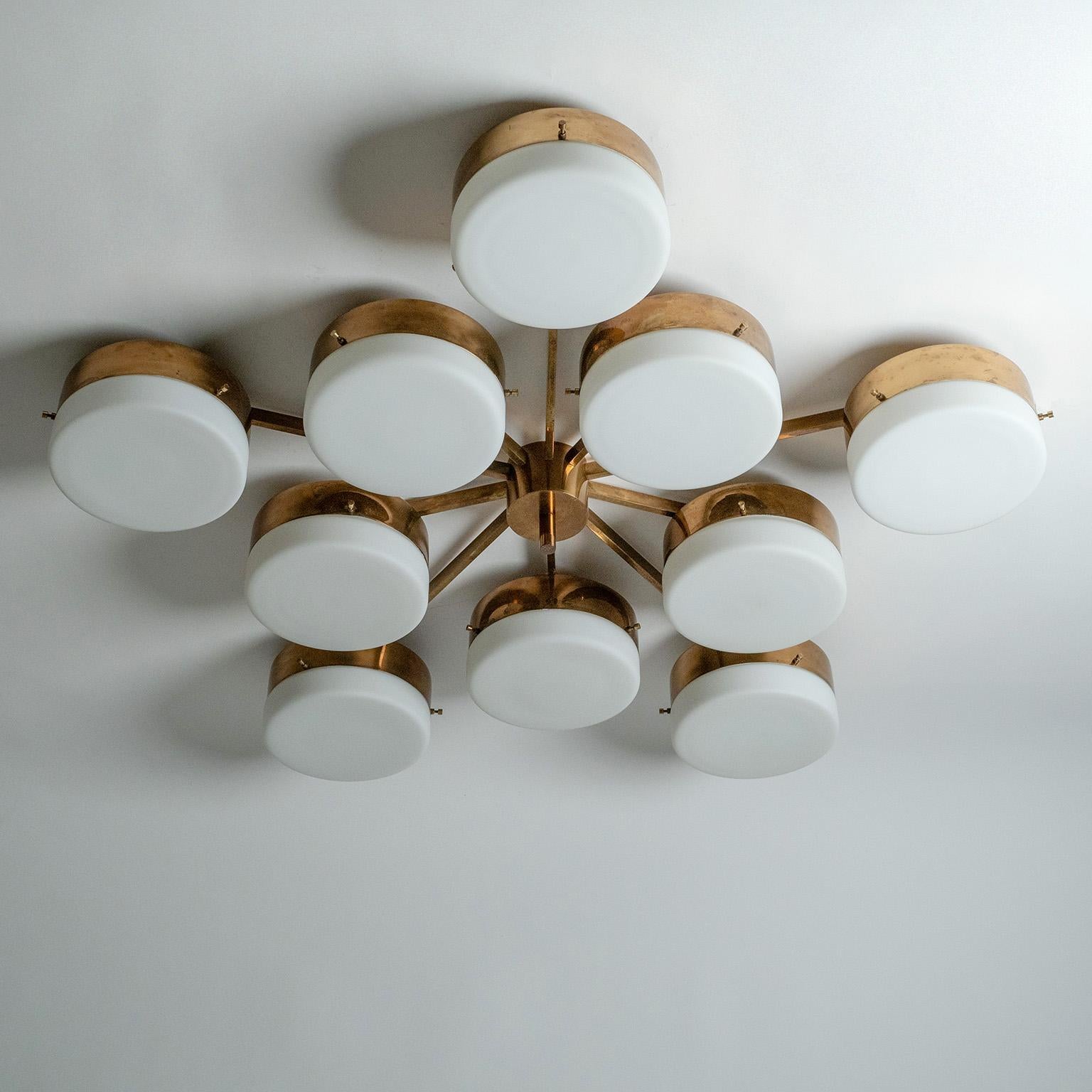 Grand plafonnier à 10 branches de Gio Ponti, 1960, Arredoluce en vente 4
