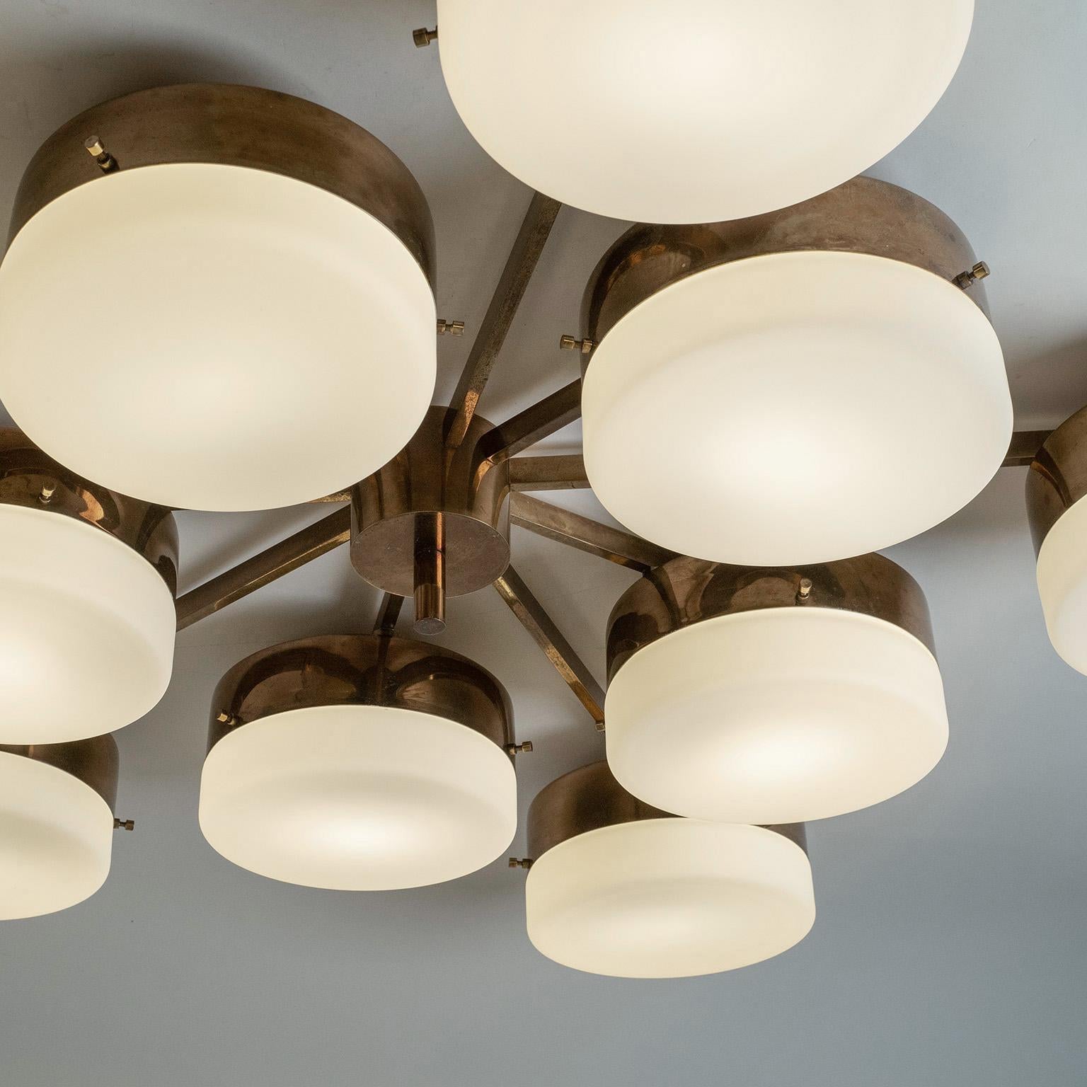 Grand plafonnier à 10 branches de Gio Ponti, 1960, Arredoluce en vente 2