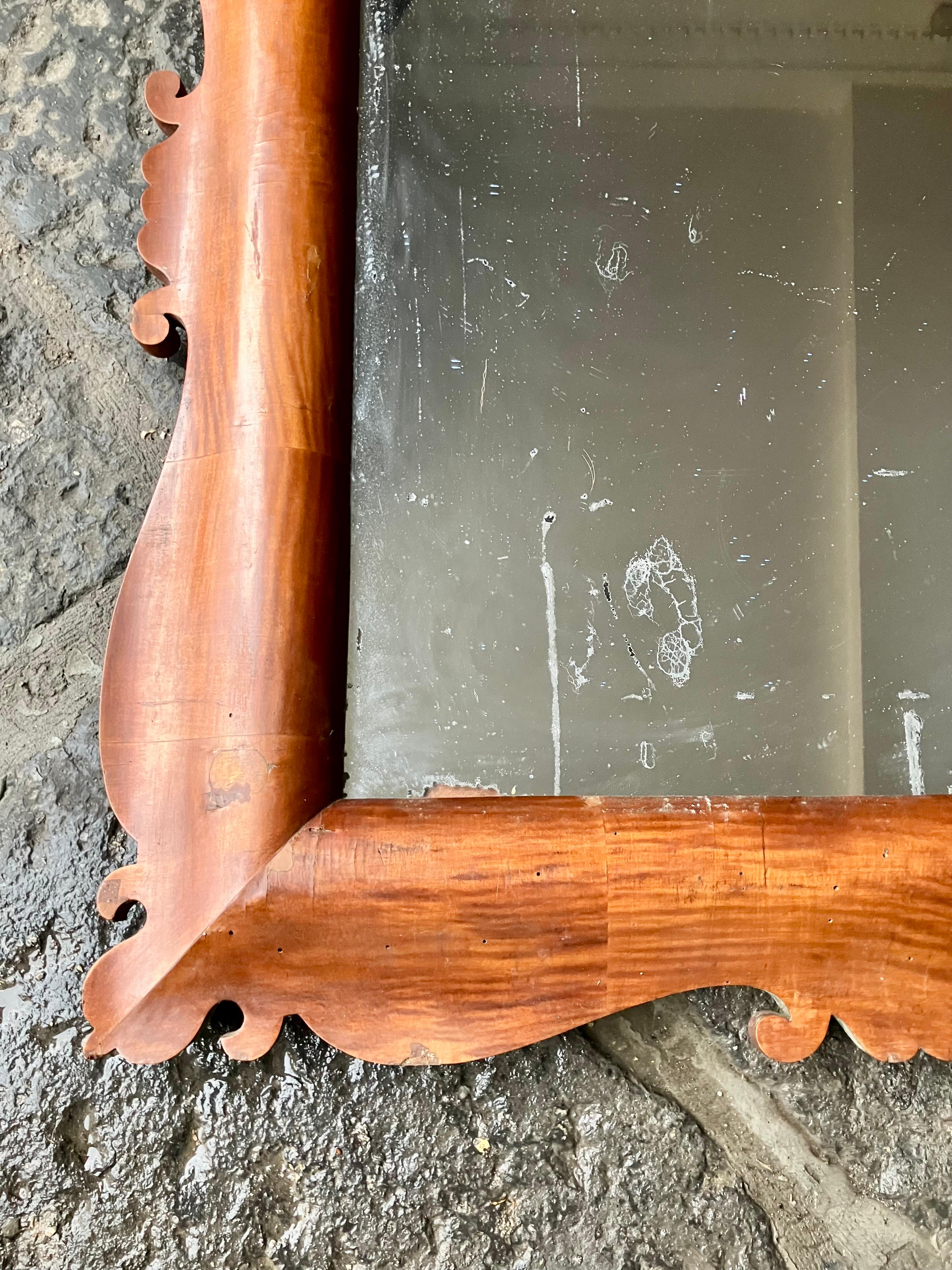 Mid-20th Century Large Gio Ponti Style Mirror For Sale