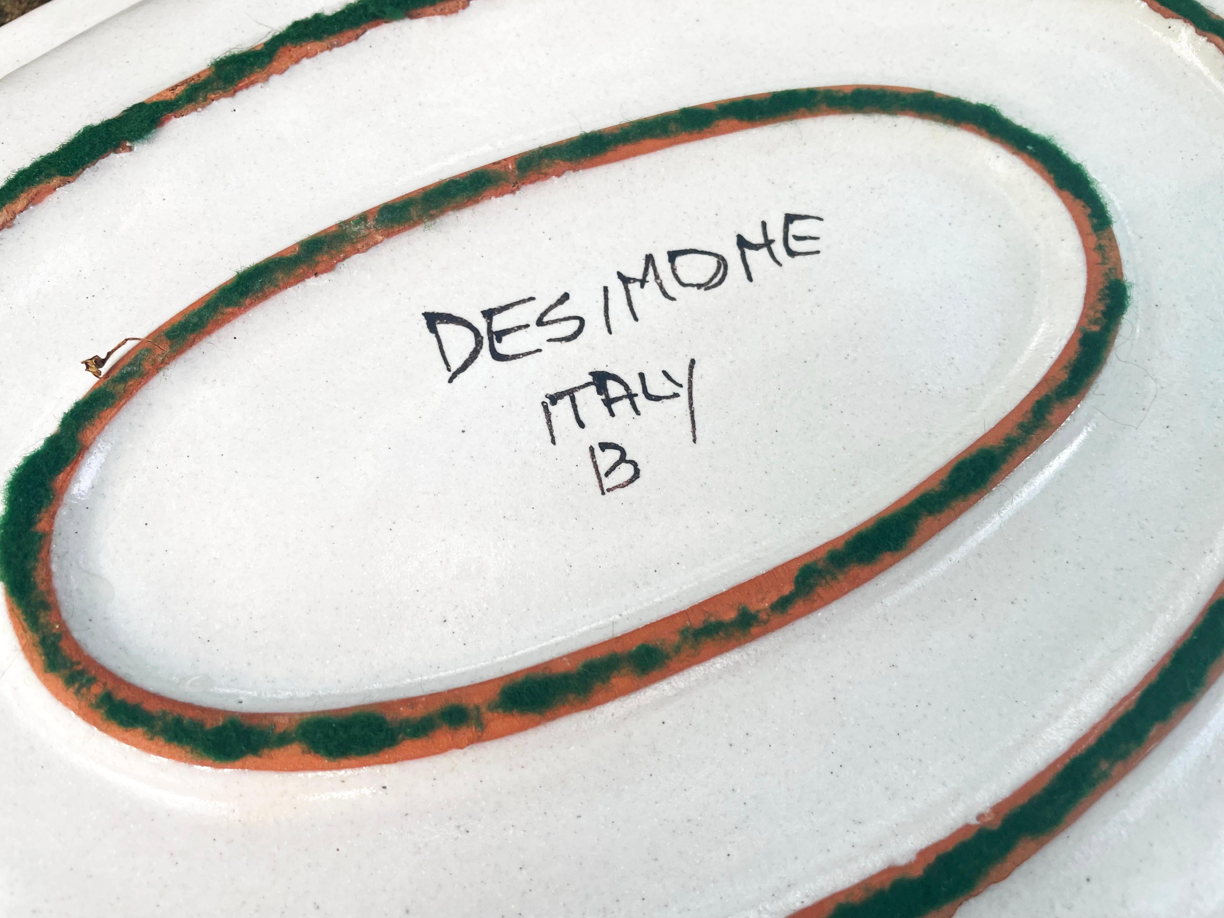 Large Giovanni Desimone Mid-Century Modern Italian Ceramic Fish Platter Tray 1