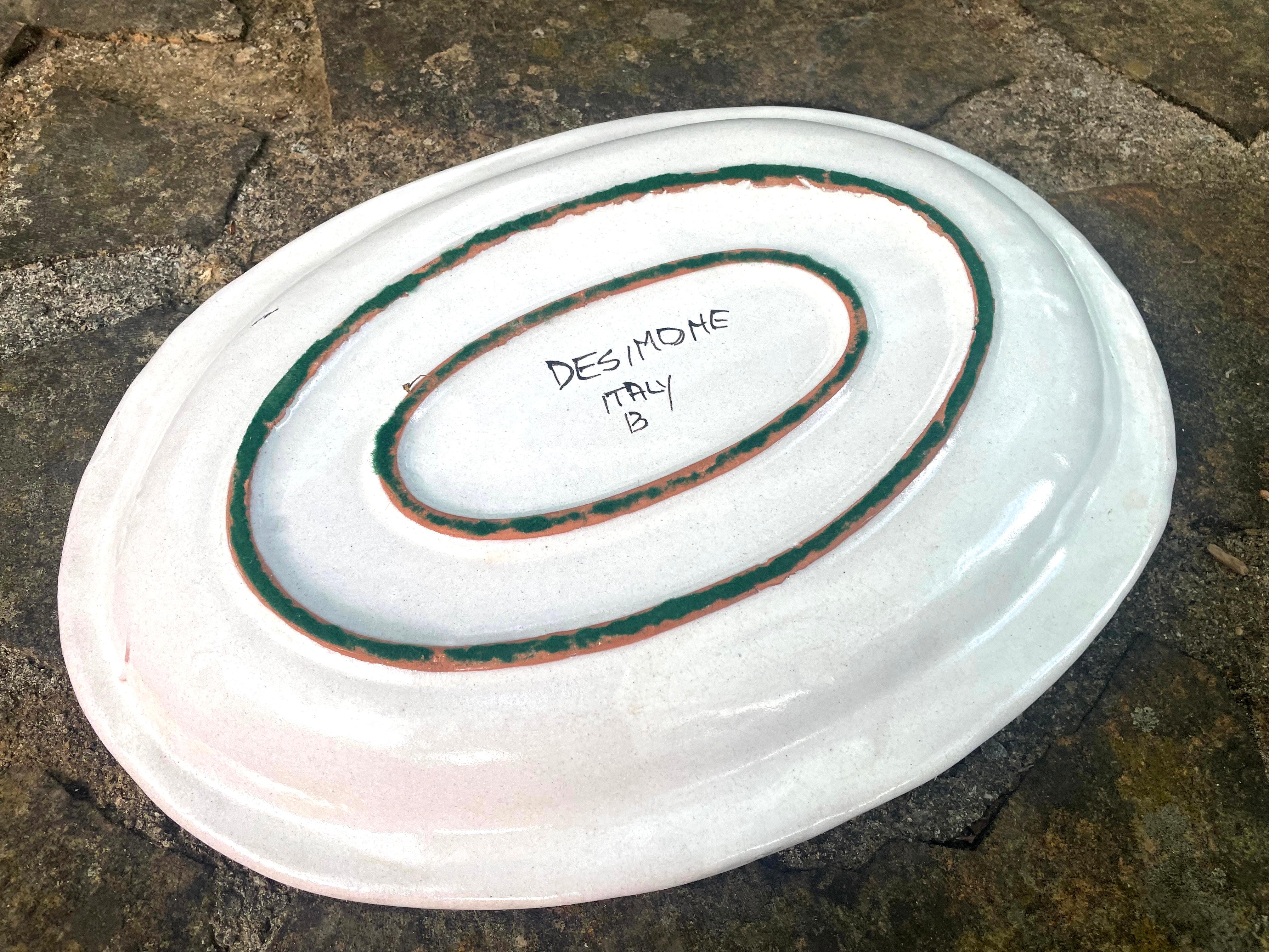 Large Giovanni Desimone Mid-Century Modern Italian Ceramic Fish Platter Tray 2