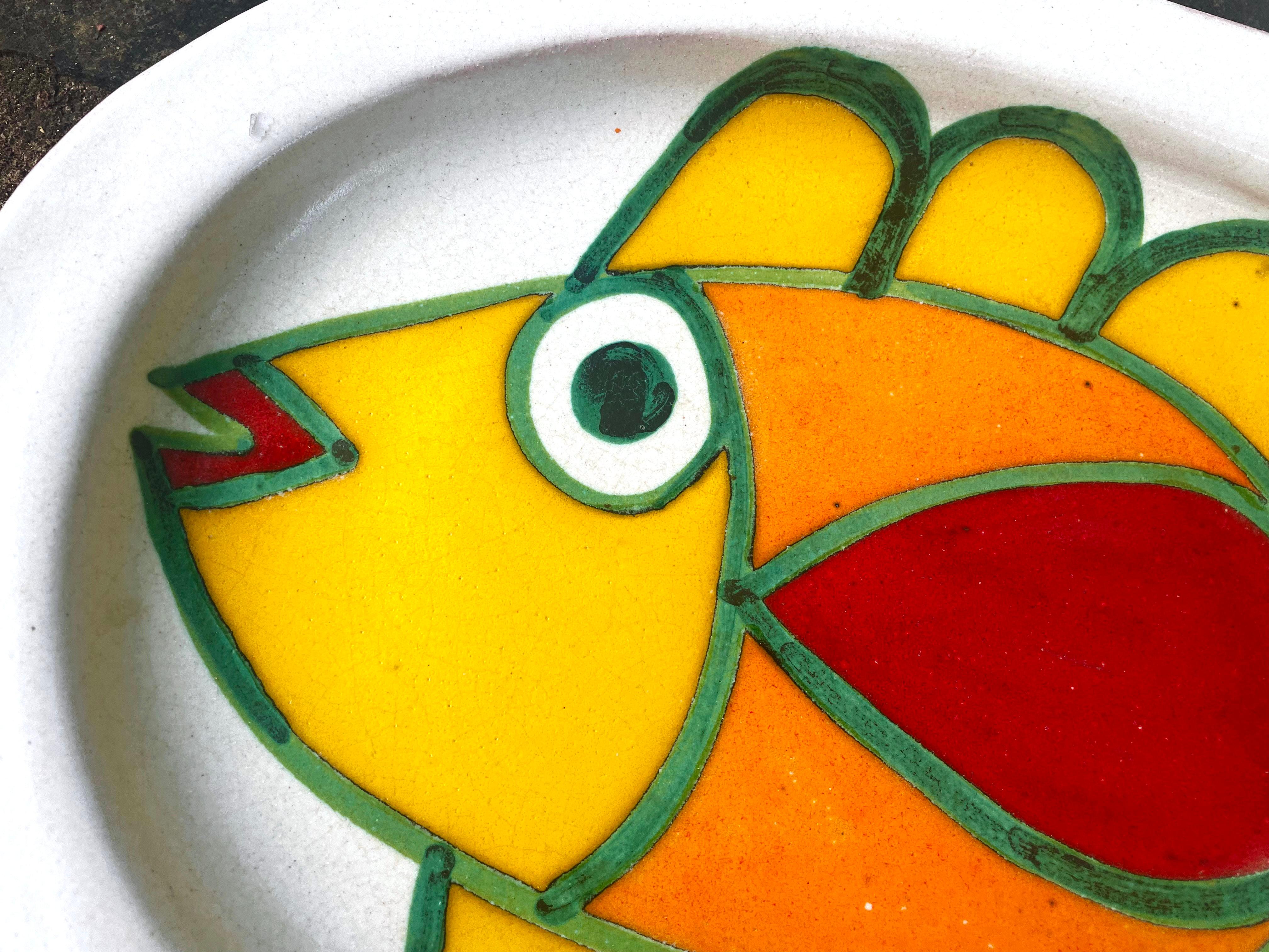 Large Giovanni Desimone Mid-Century Modern Italian Ceramic Fish Platter Tray 3