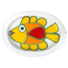 Large Giovanni Desimone Mid-Century Modern Italian Ceramic Fish Platter Tray