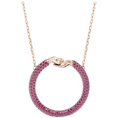 Large Give & Receive 18 Carat Gold Pendant with Siam Rubies by Lorenzo Quinn