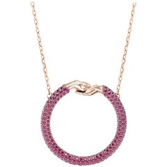 Large Give & Receive 18 Carat Gold Pendant with Siam Rubies by Lorenzo Quinn