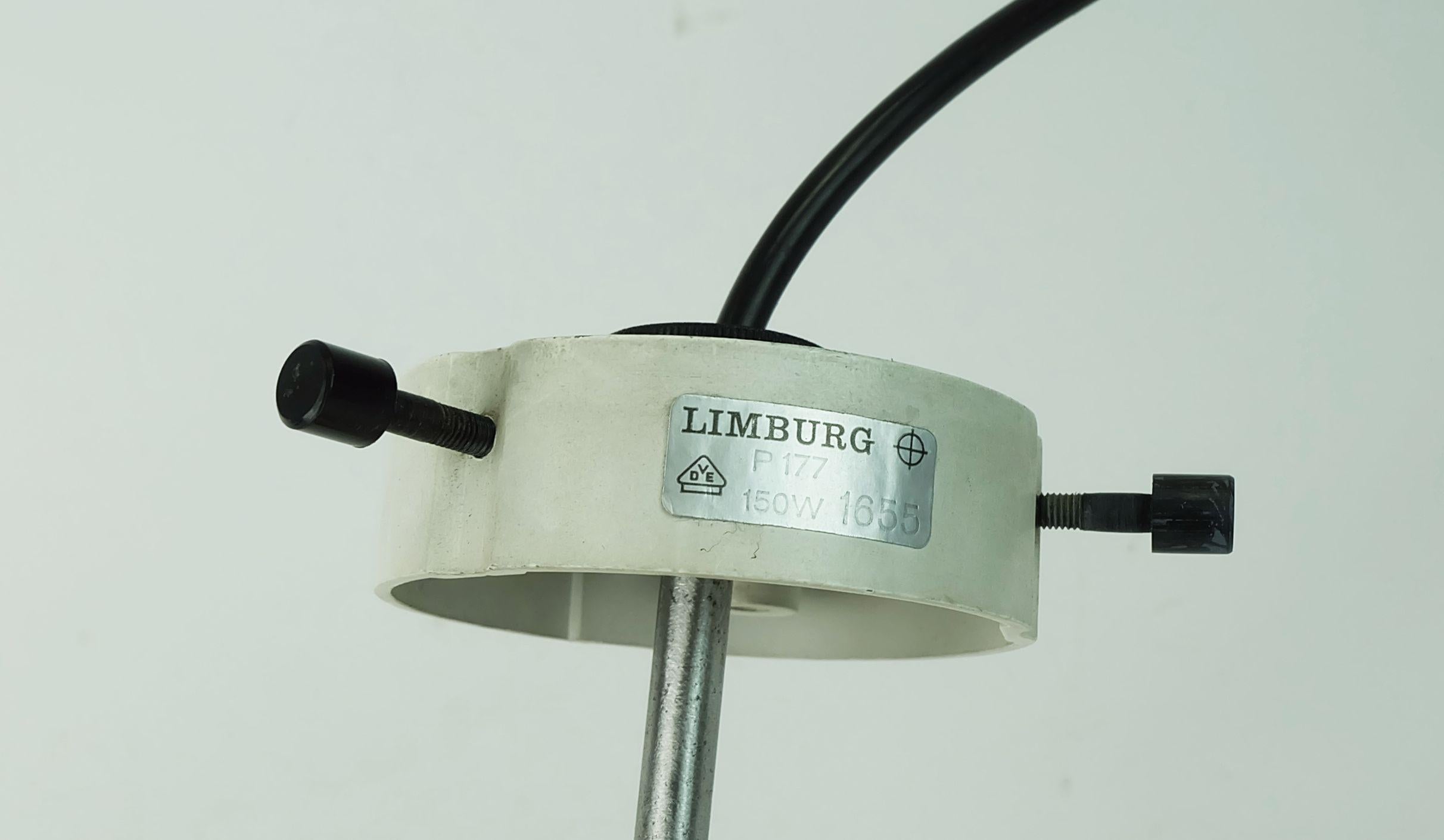 large glashuette limburg PENDANT LIGHT white flower shaped opaline glass shade For Sale 3