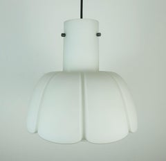 large glashuette limburg PENDANT LIGHT white flower shaped opaline glass shade