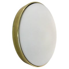 Große Glashütte Limburg Messing & Opalglas Flush Mount, Vorrat von 9