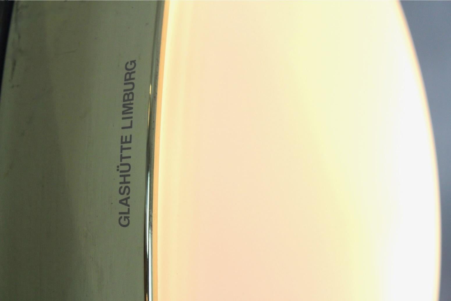 Large Glashütte Limburg Brass & Opaline Glass Wall Light, Stock of 9 For Sale 1