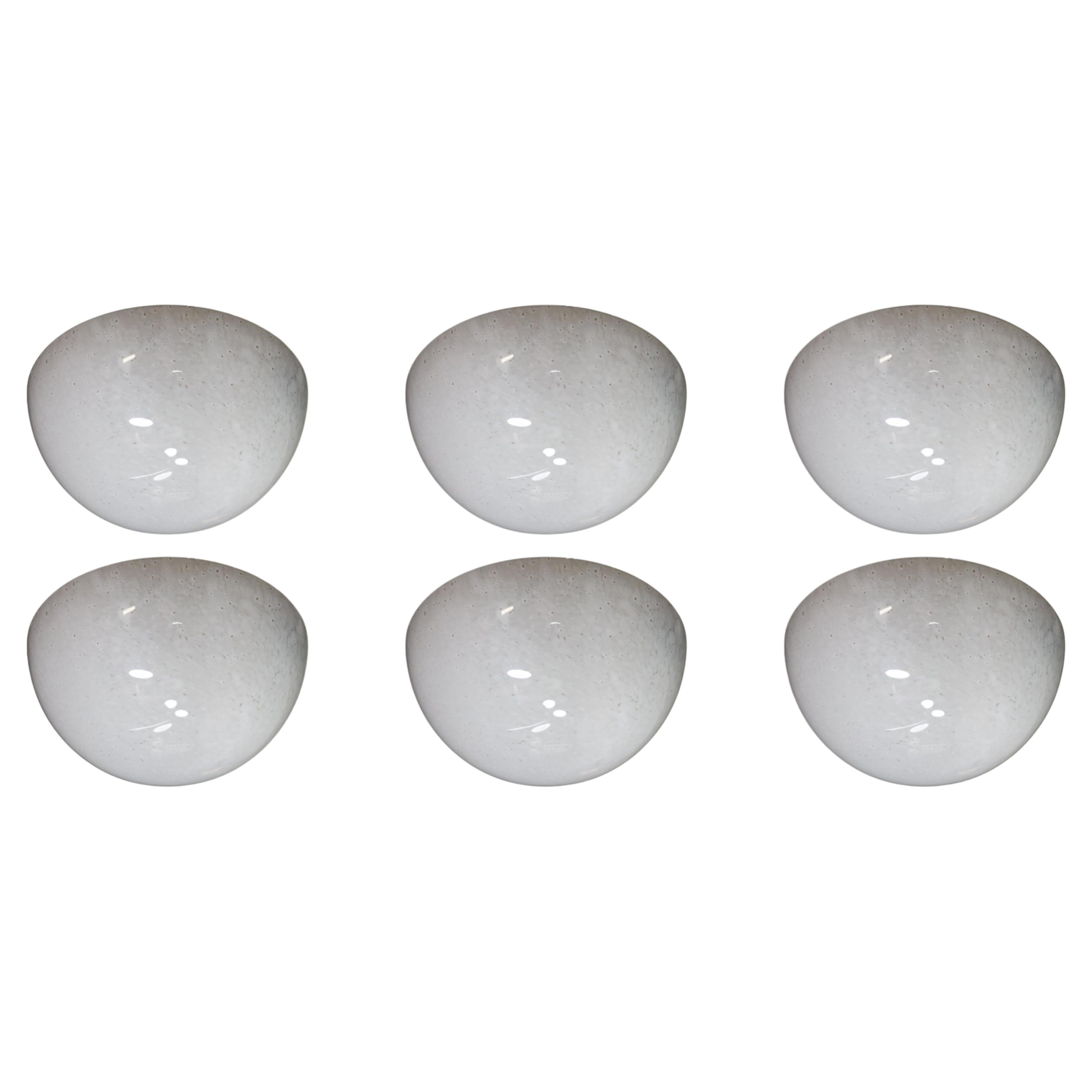 Large Glashütte Limburg Frosted Glass Ceiling Lights or Sconces, Germany 1970s For Sale