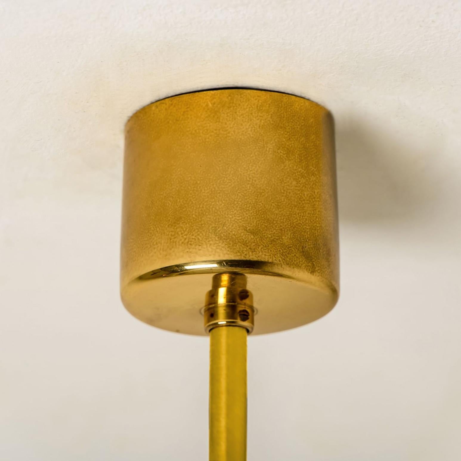 Large Glass and Brass Pendant by Doria, 1970s For Sale 5