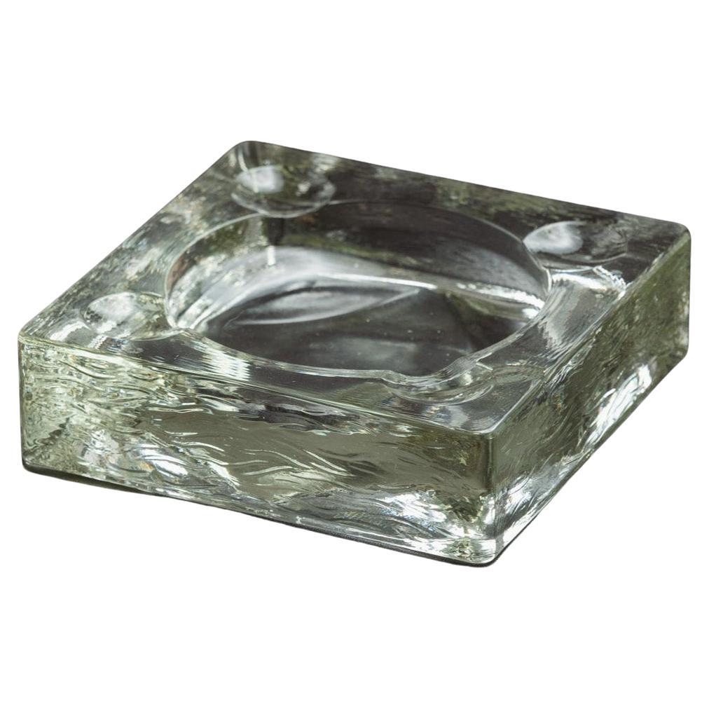 Großer Aschenbecher aus Glas, 1970er Jahre