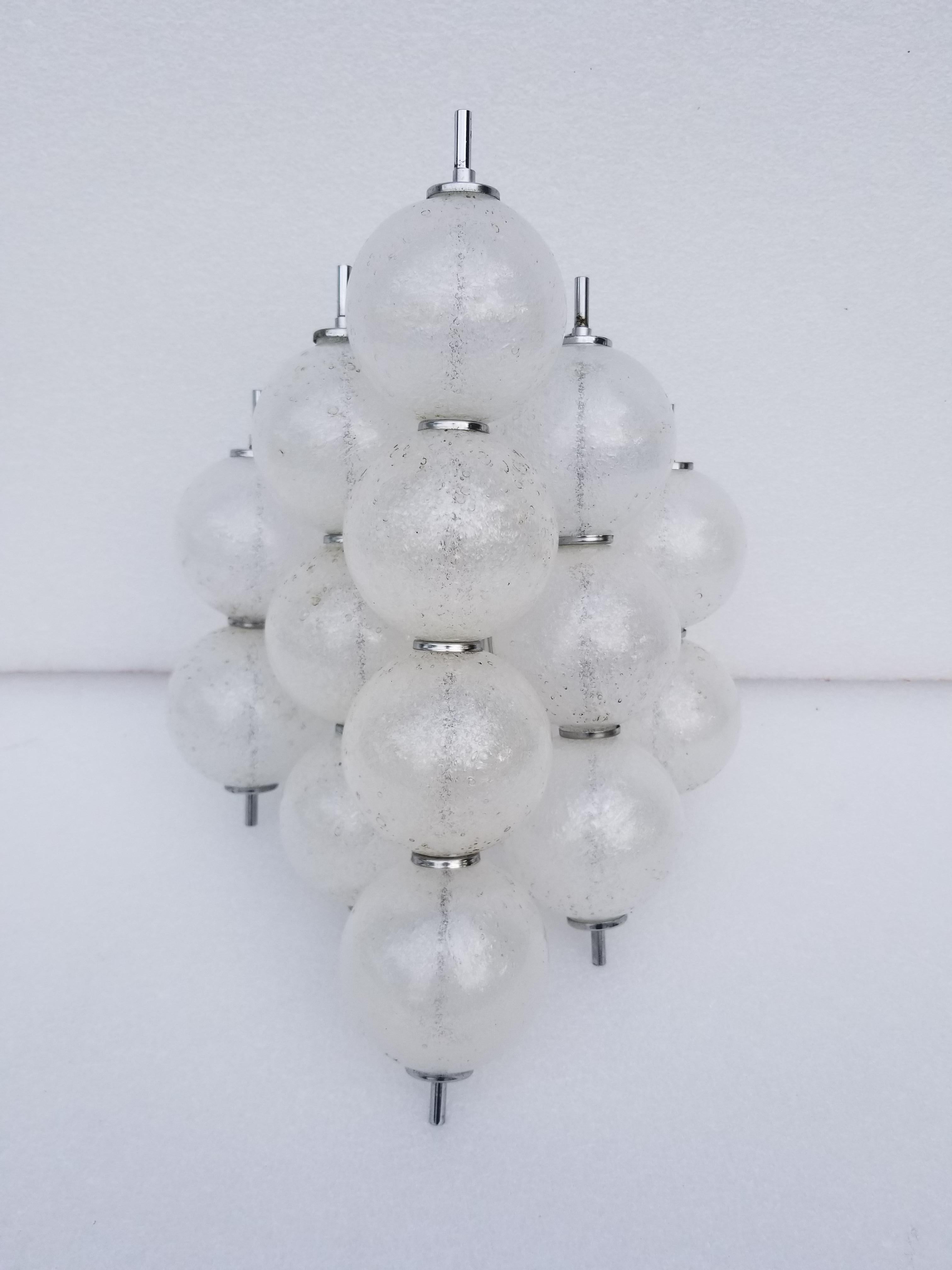 Mid-Century Modern Large Glass Ball Kalmar Sconce For Sale