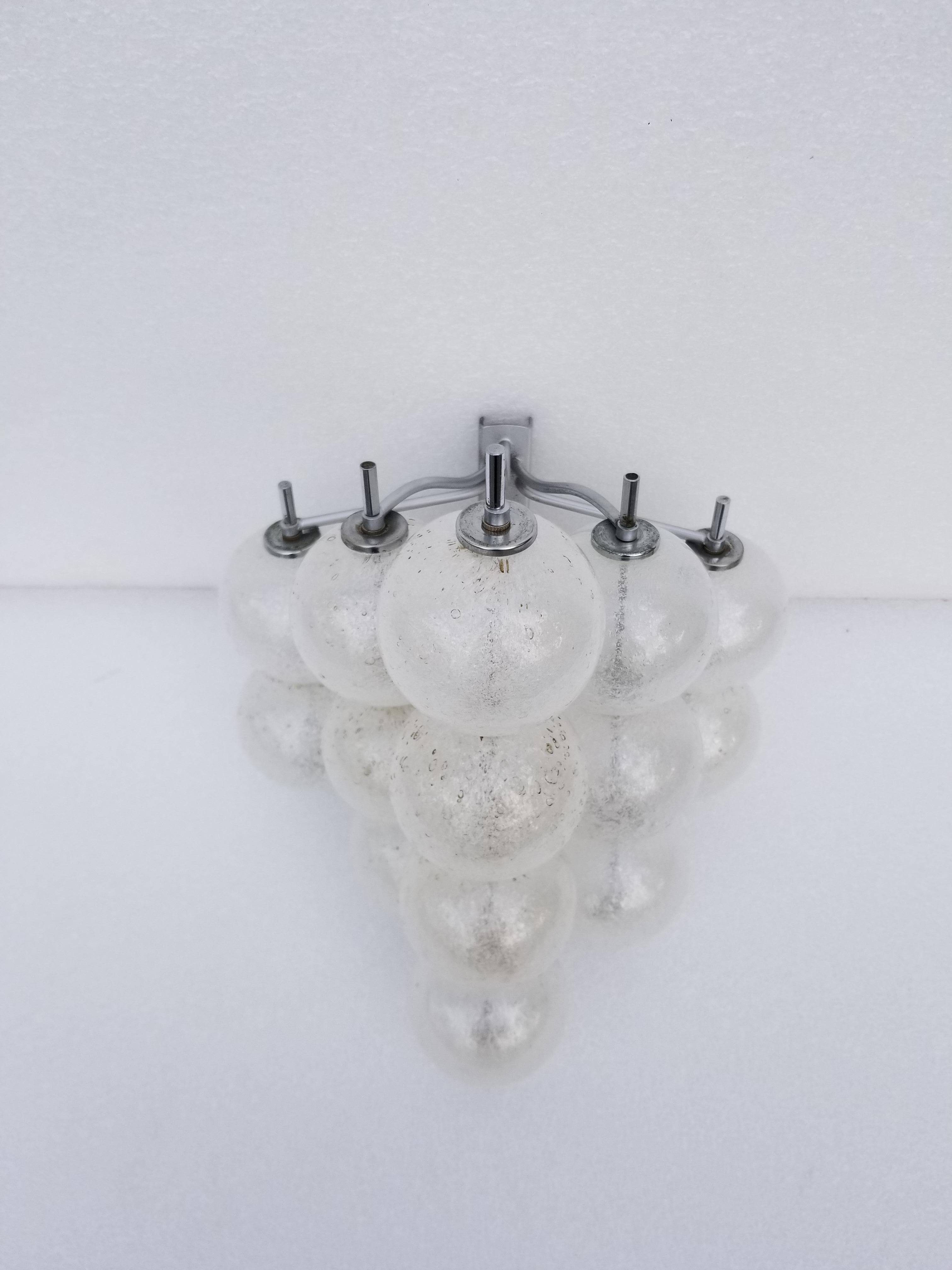 Late 20th Century Large Glass Ball Kalmar Sconce For Sale