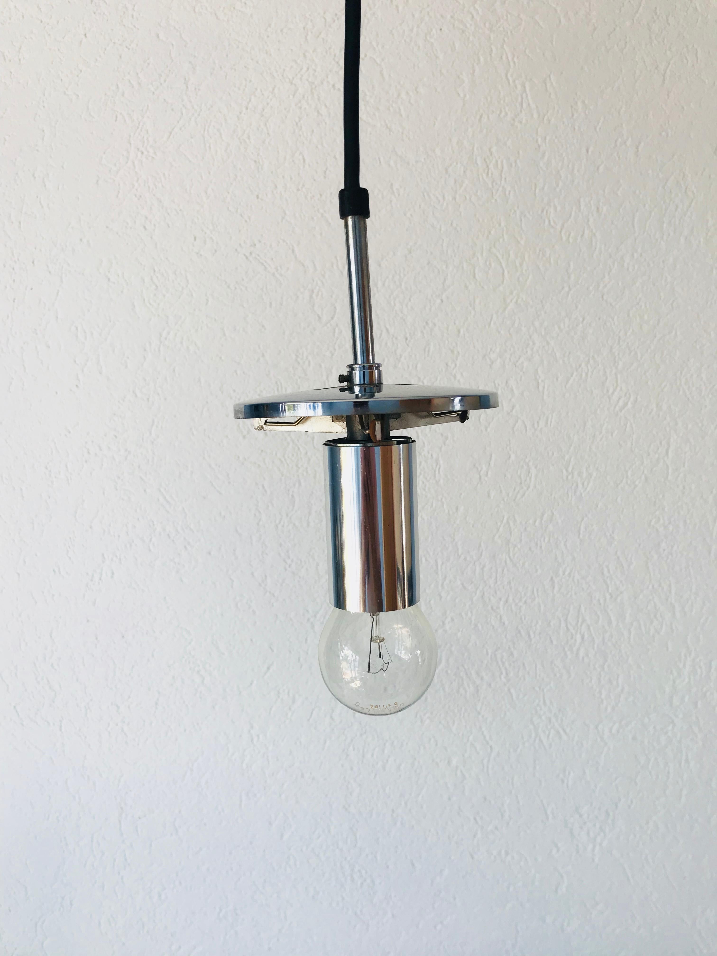 German Large Glass Ball Pendant Lamp by Glashütte Limburg, 1970s