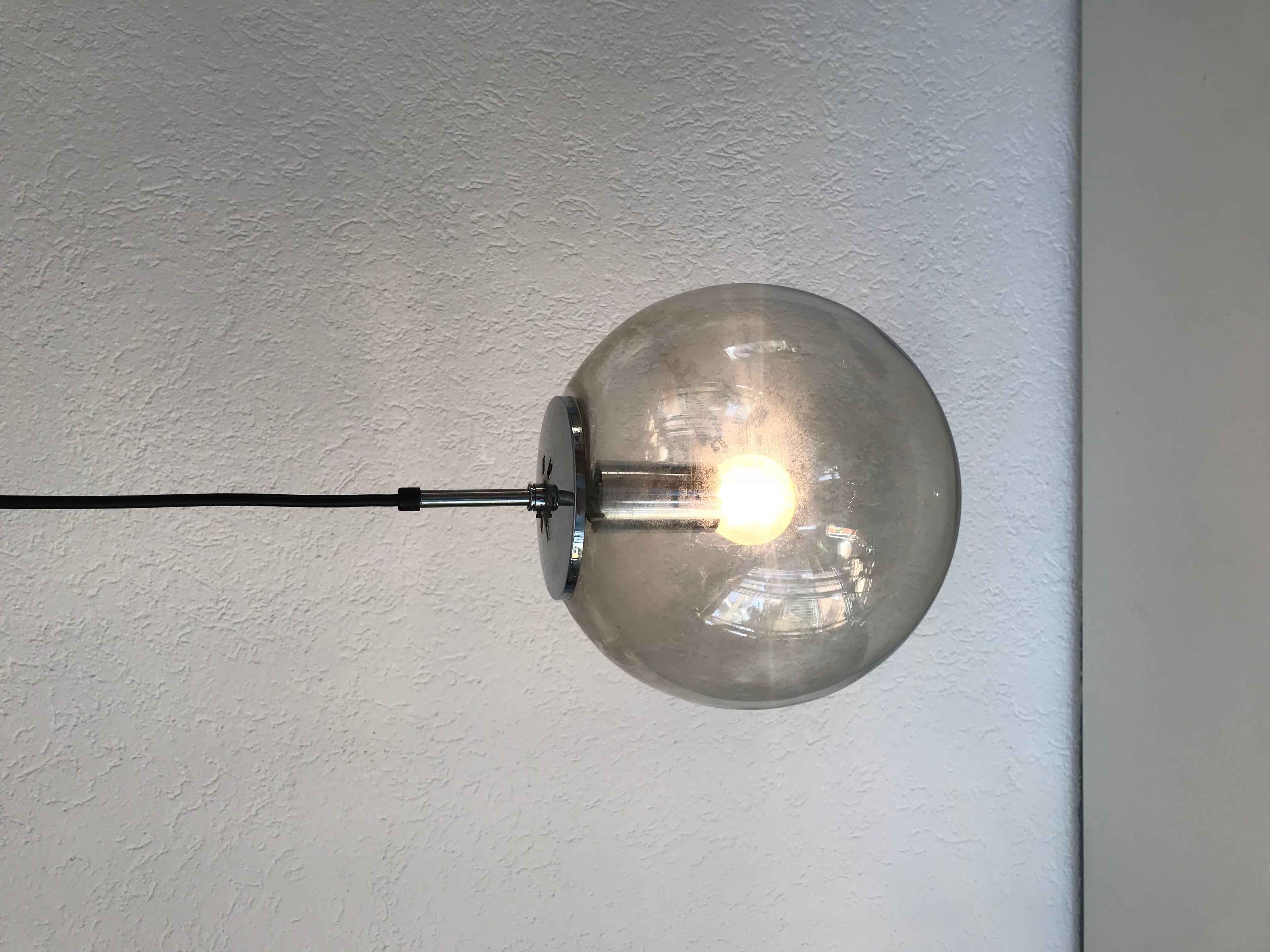 Late 20th Century Large Glass Ball Pendant Lamp by Glashütte Limburg, 1970s