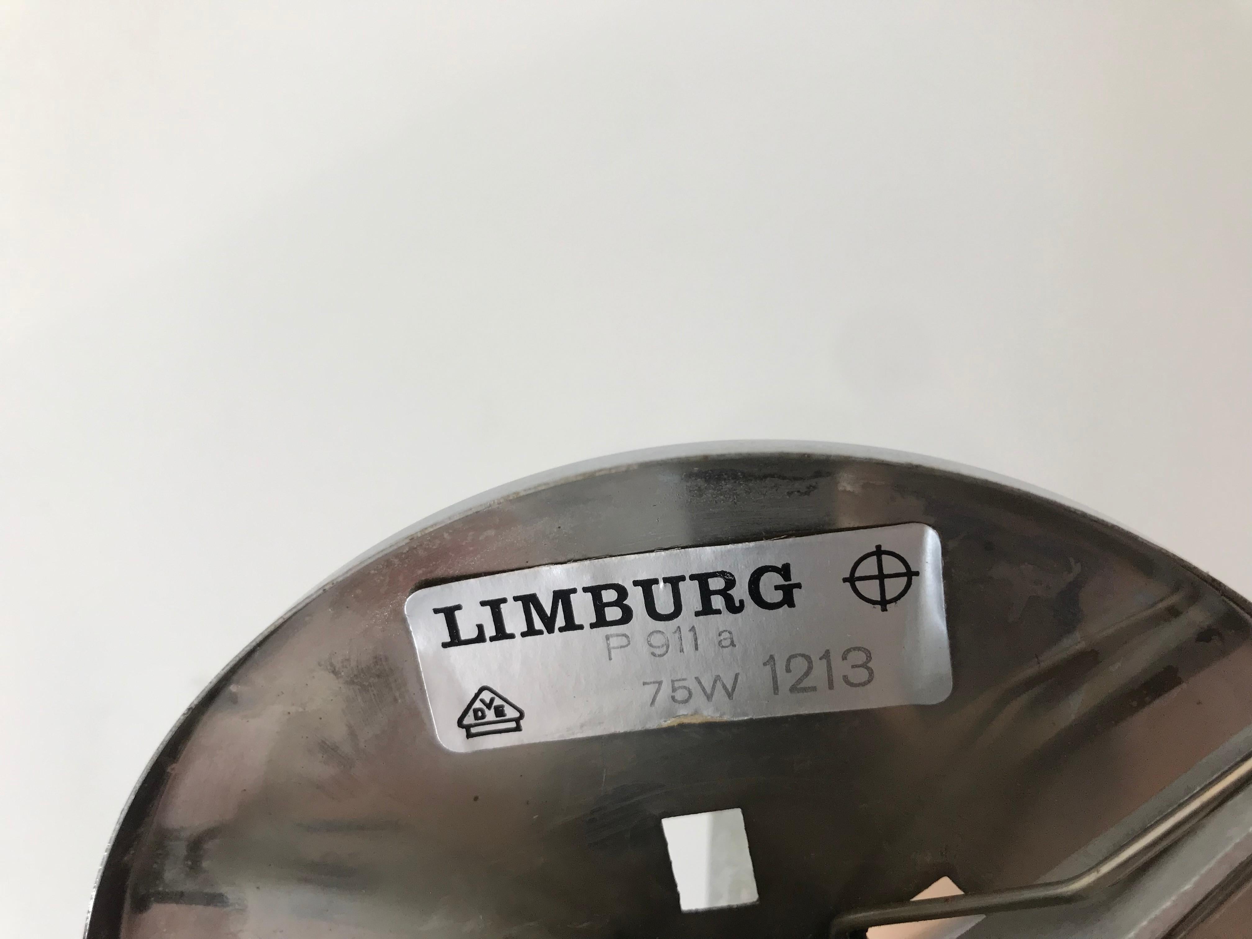 Metal Large Glass Ball Pendant Lamp by Glashütte Limburg, 1970s
