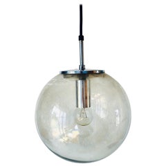 Large Glass Ball Pendant Lamp by Glashütte Limburg, 1970s