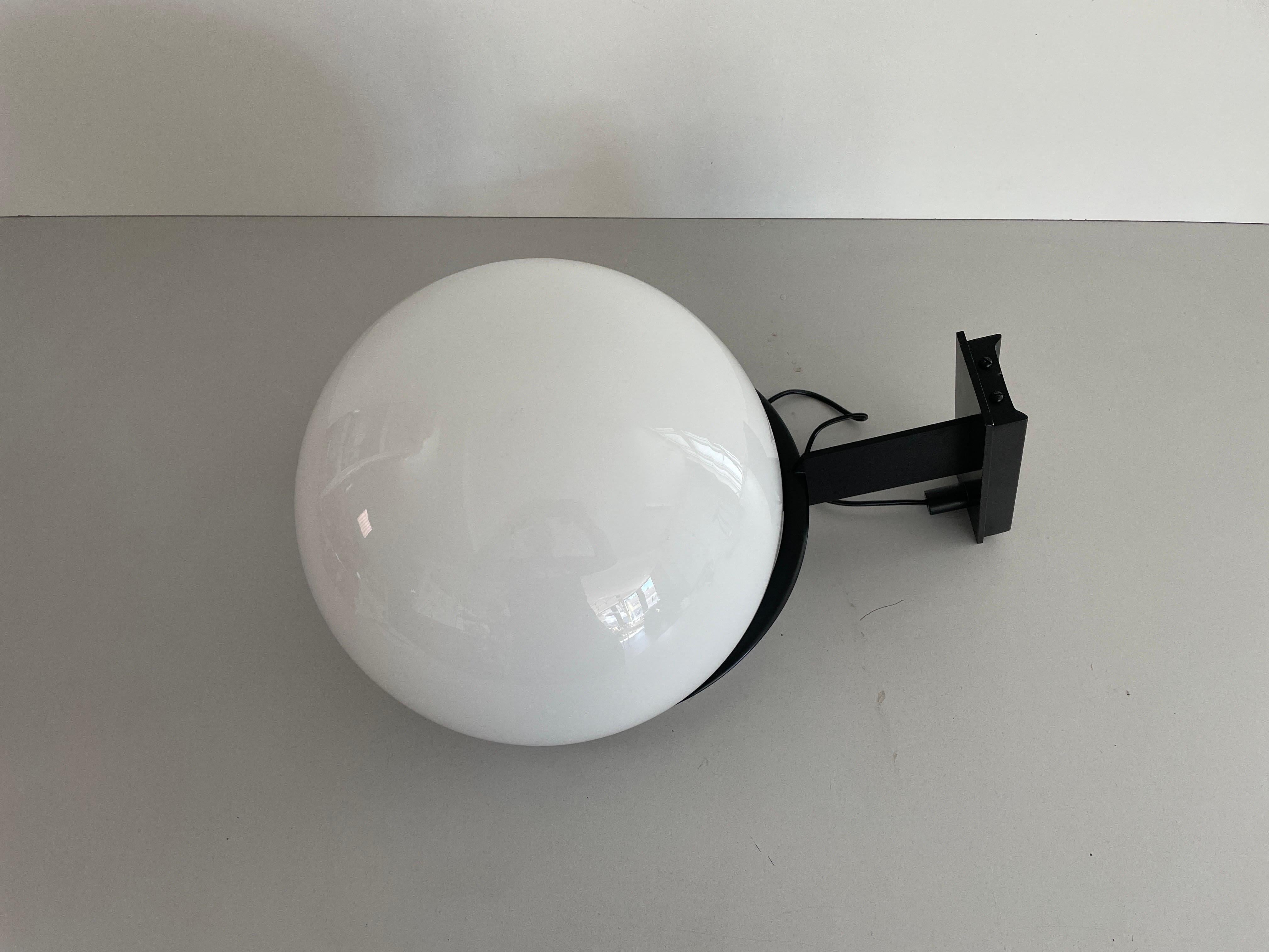 Mid-Century Modern Large Glass Ball Wall Lamp by Candle, 1960s, Italy For Sale