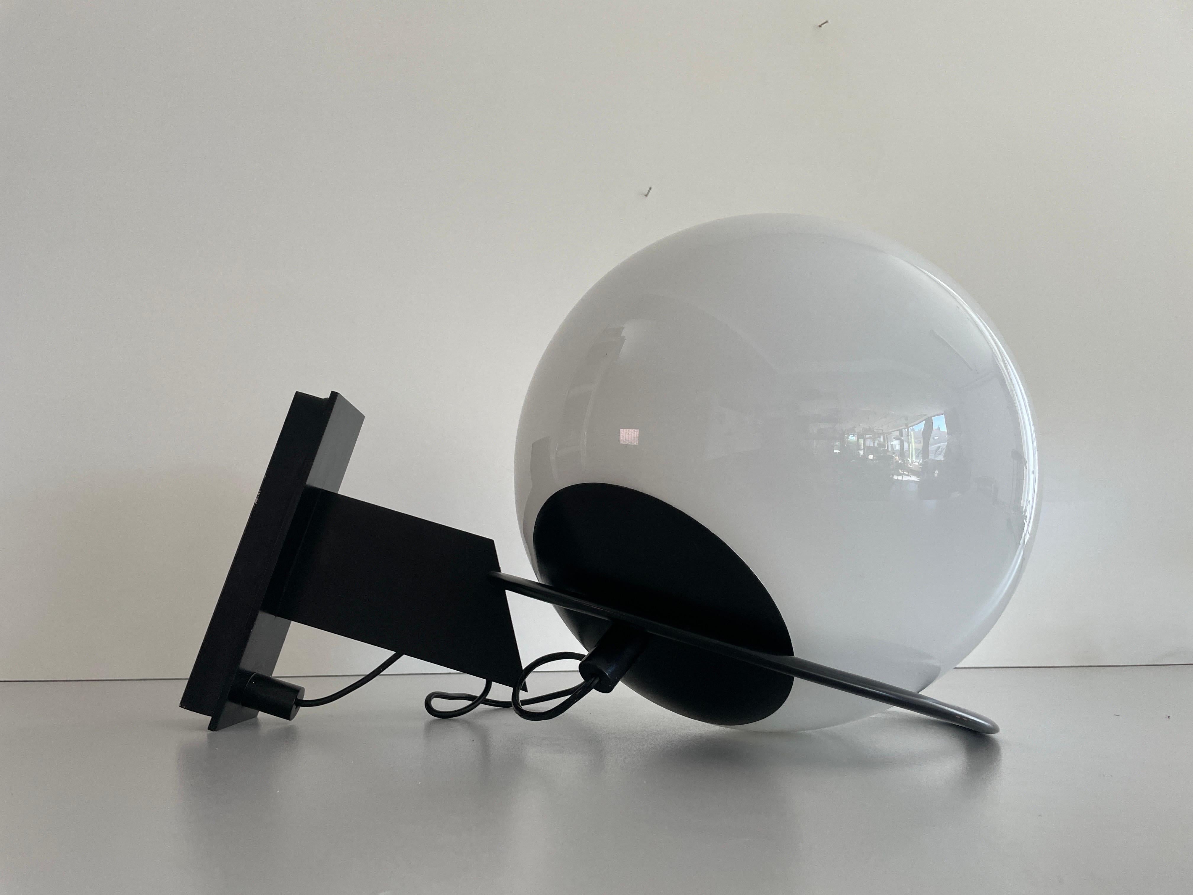 Italian Large Glass Ball Wall Lamp by Candle, 1960s, Italy For Sale
