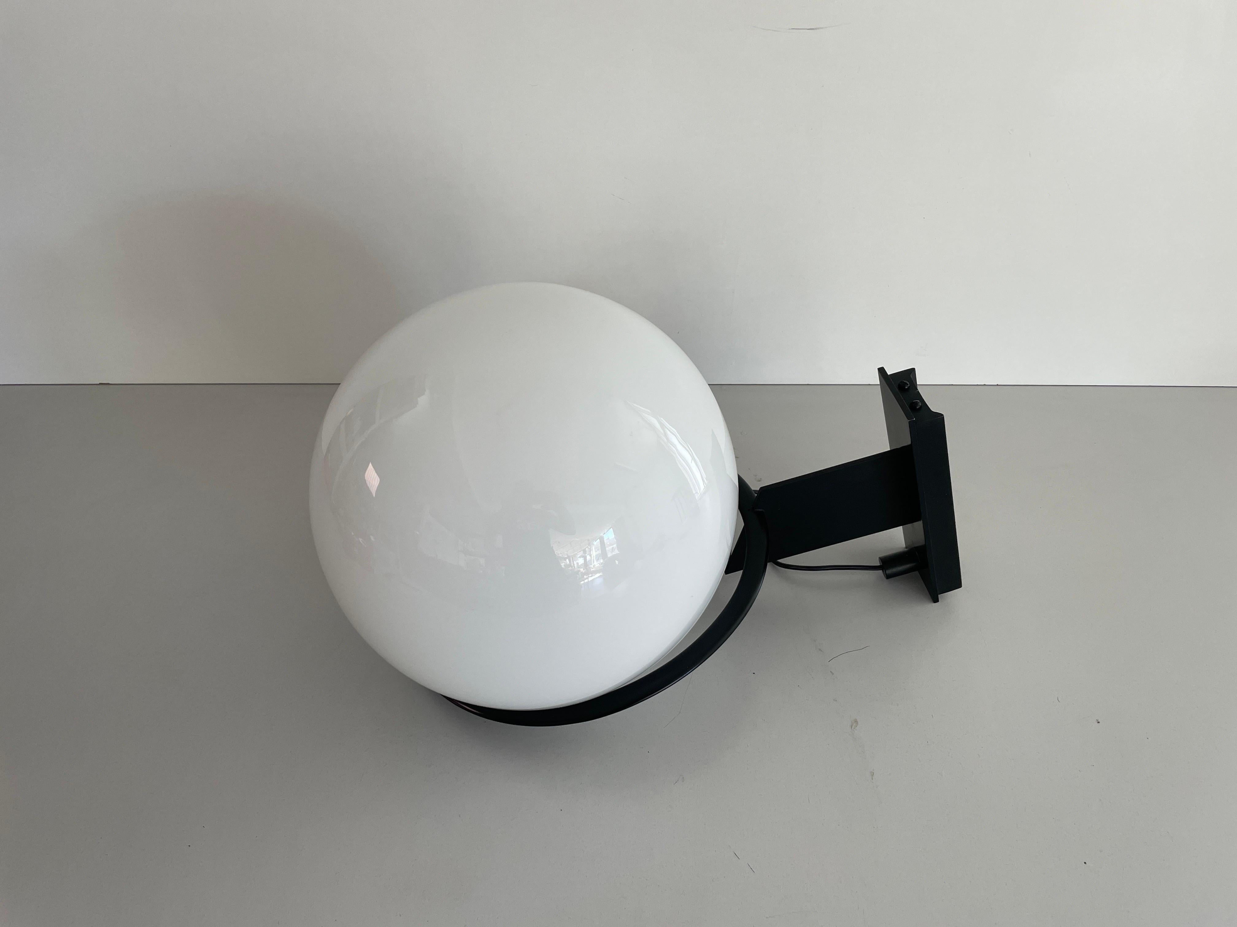 Mid-20th Century Large Glass Ball Wall Lamp by Candle, 1960s, Italy For Sale