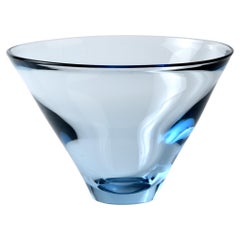 Vintage Large Glass Bowl Design Per Lutken for Holmegaard in Denmark in the 60s