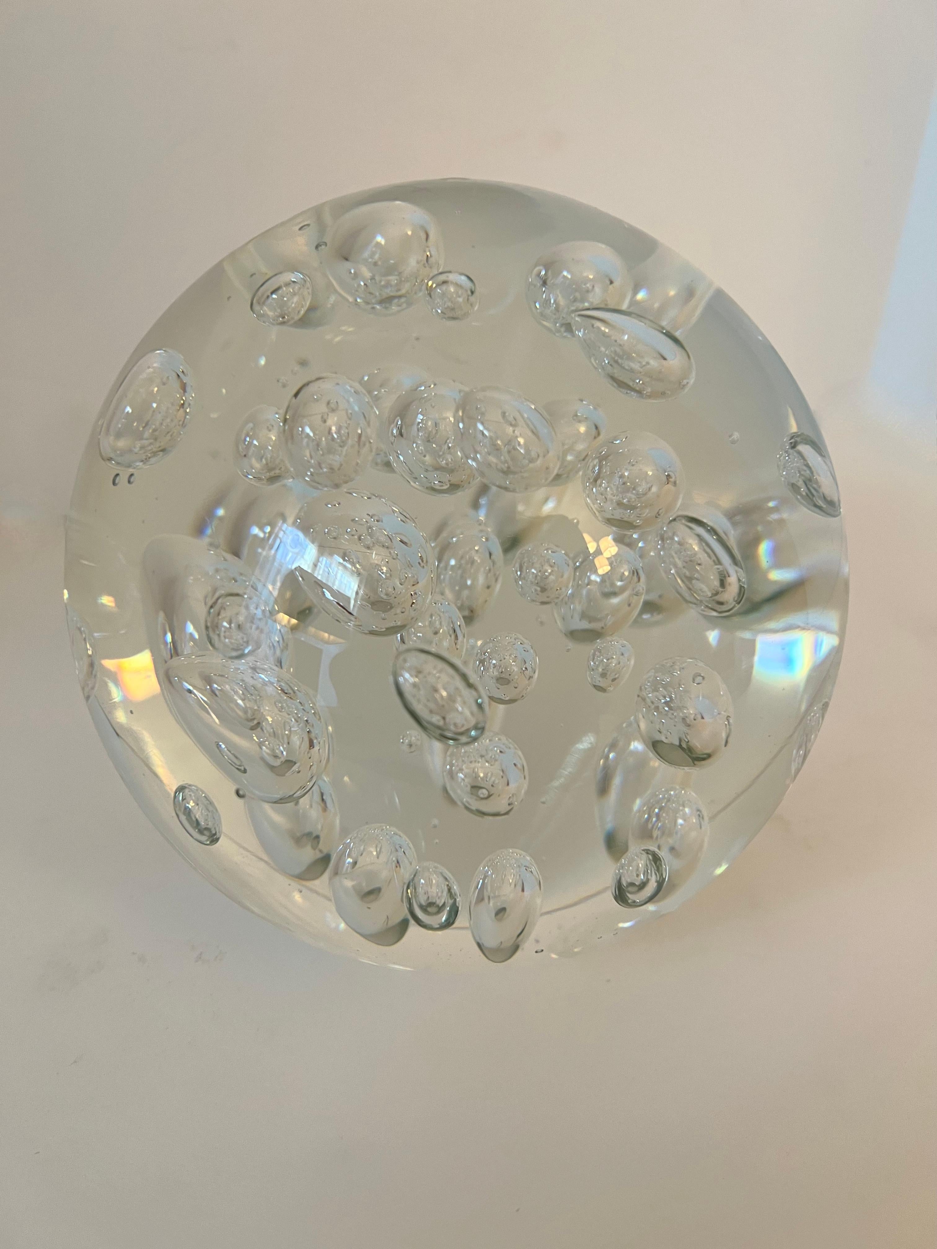 Large Glass Bubble Paperweight  In Good Condition In Los Angeles, CA