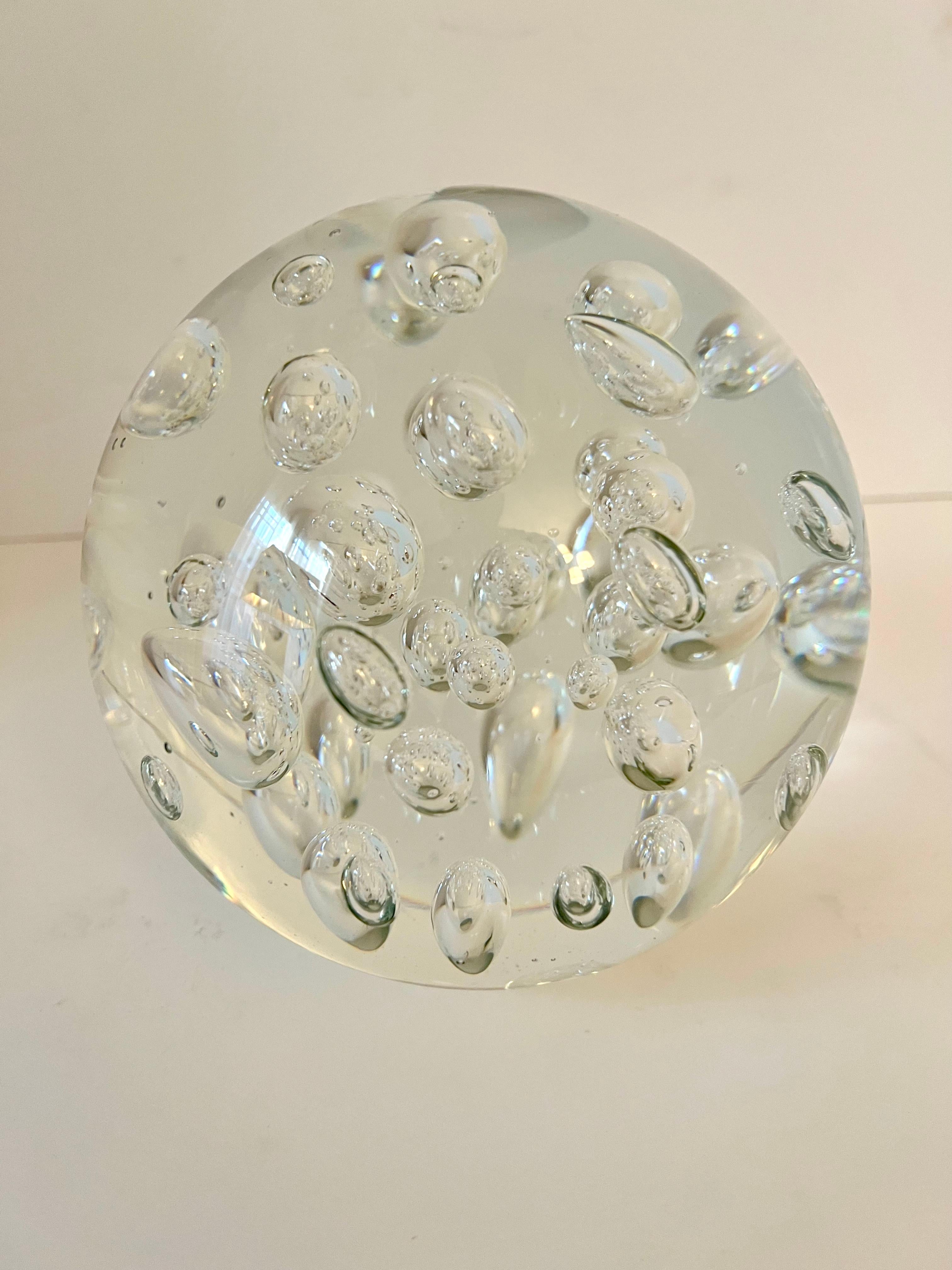 Large Glass Bubble Paperweight  2