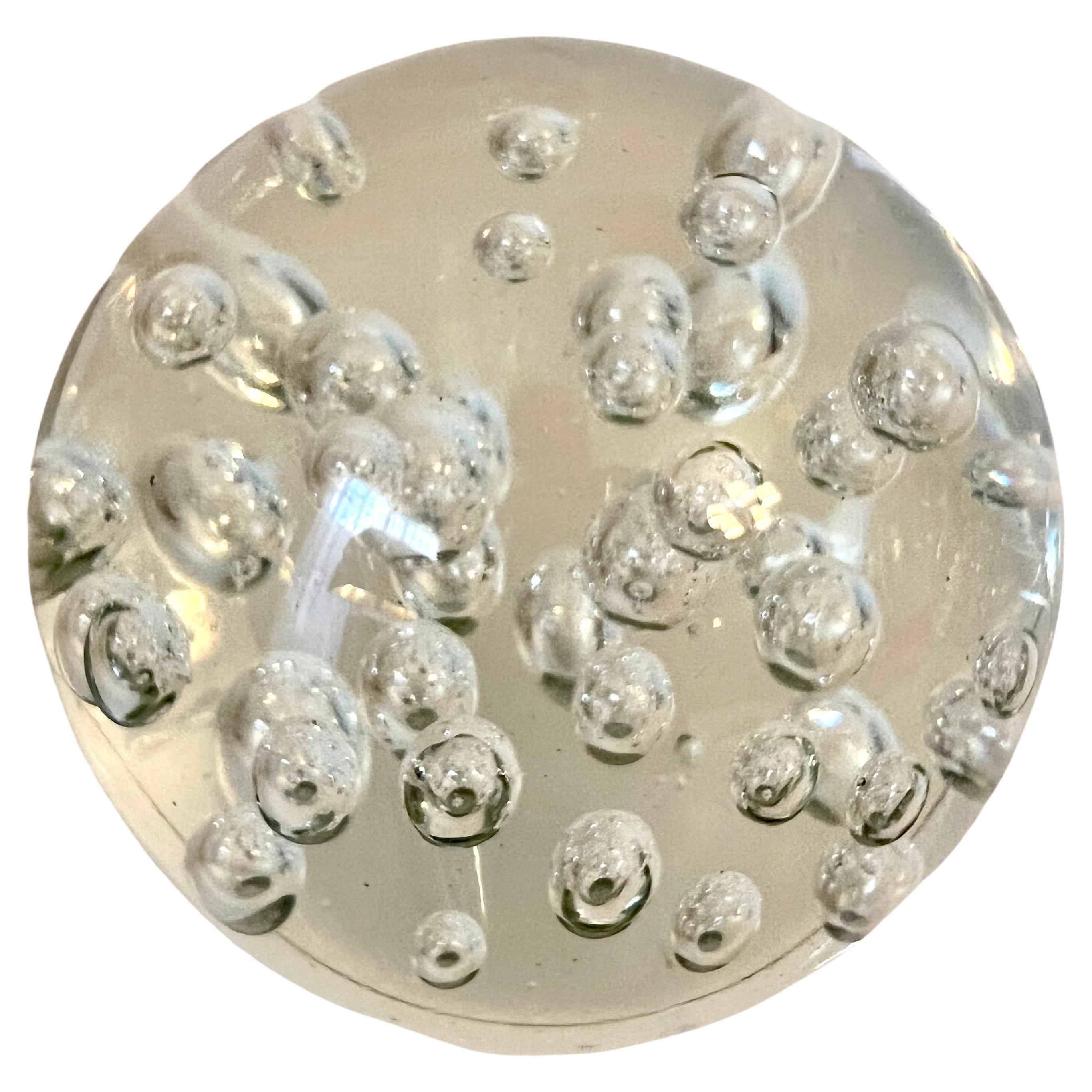 Large Glass Bubble Paperweight 