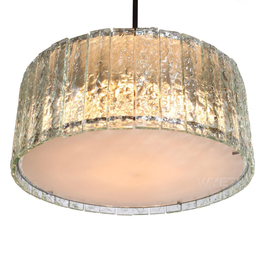 Mid-Century Modern Extraordinary Glass Ceiling Chandelier by Max Ingrand for Fontana Arte For Sale