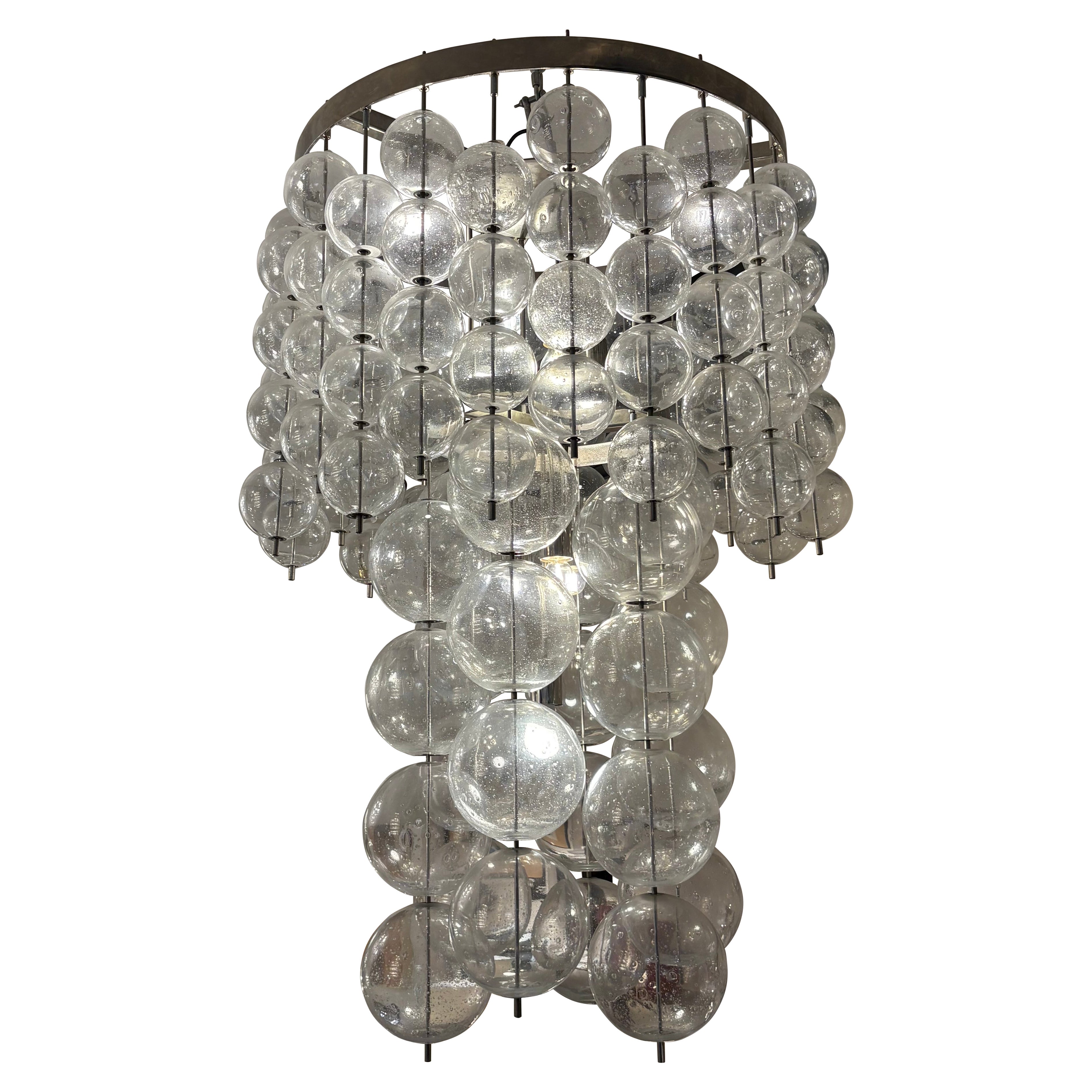 Grande lampada da soffitto in vetro, Repubblica Ceca, anni 
60 in vendita