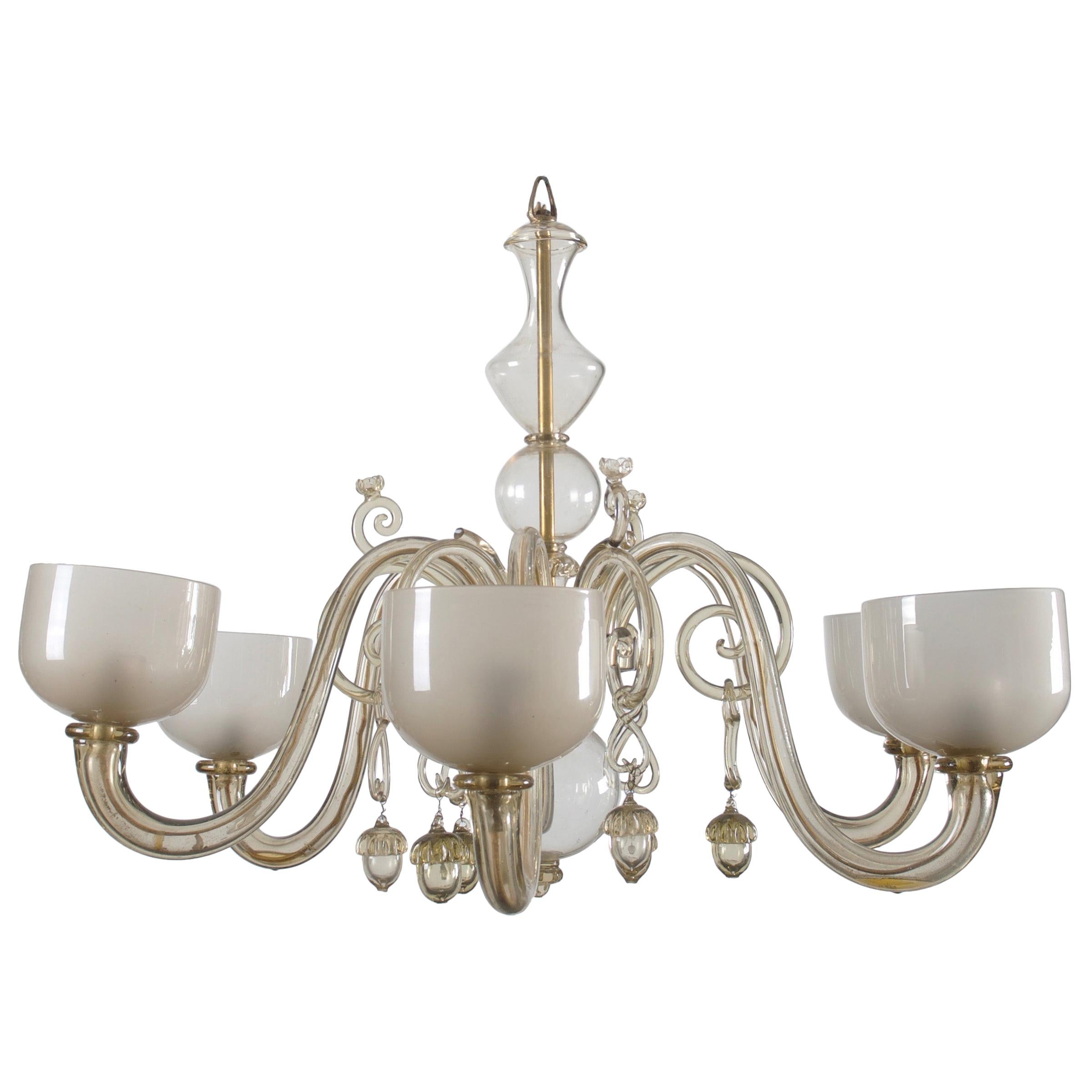 Liègeois Glass Chandelier For Sale at 1stDibs