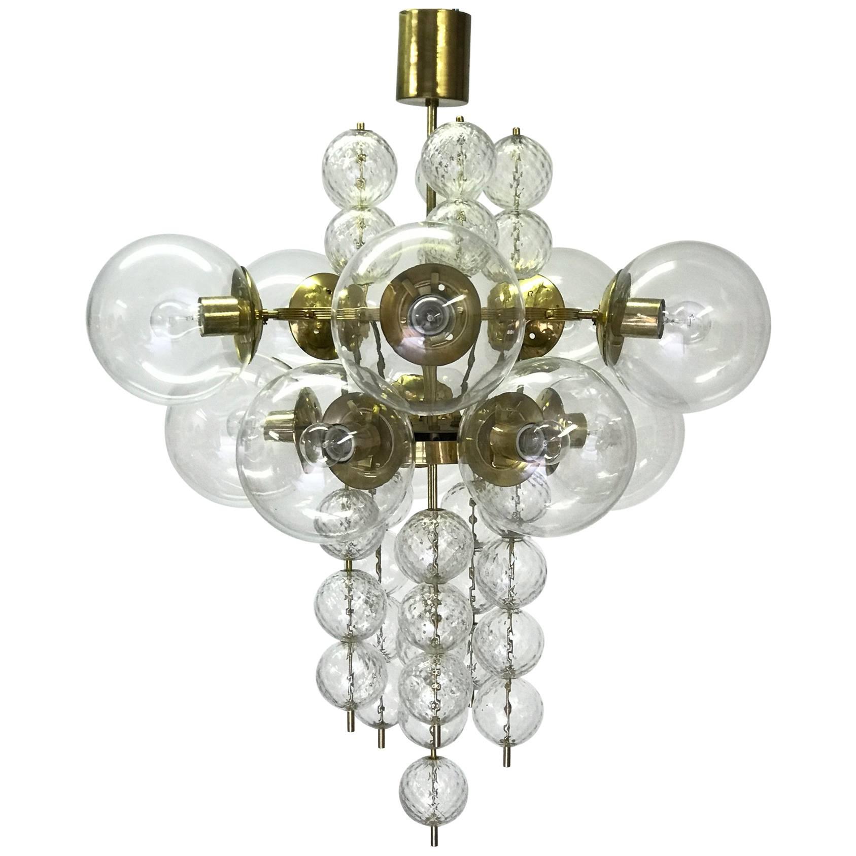 Large Glass Chandelier Kamenický Šenov