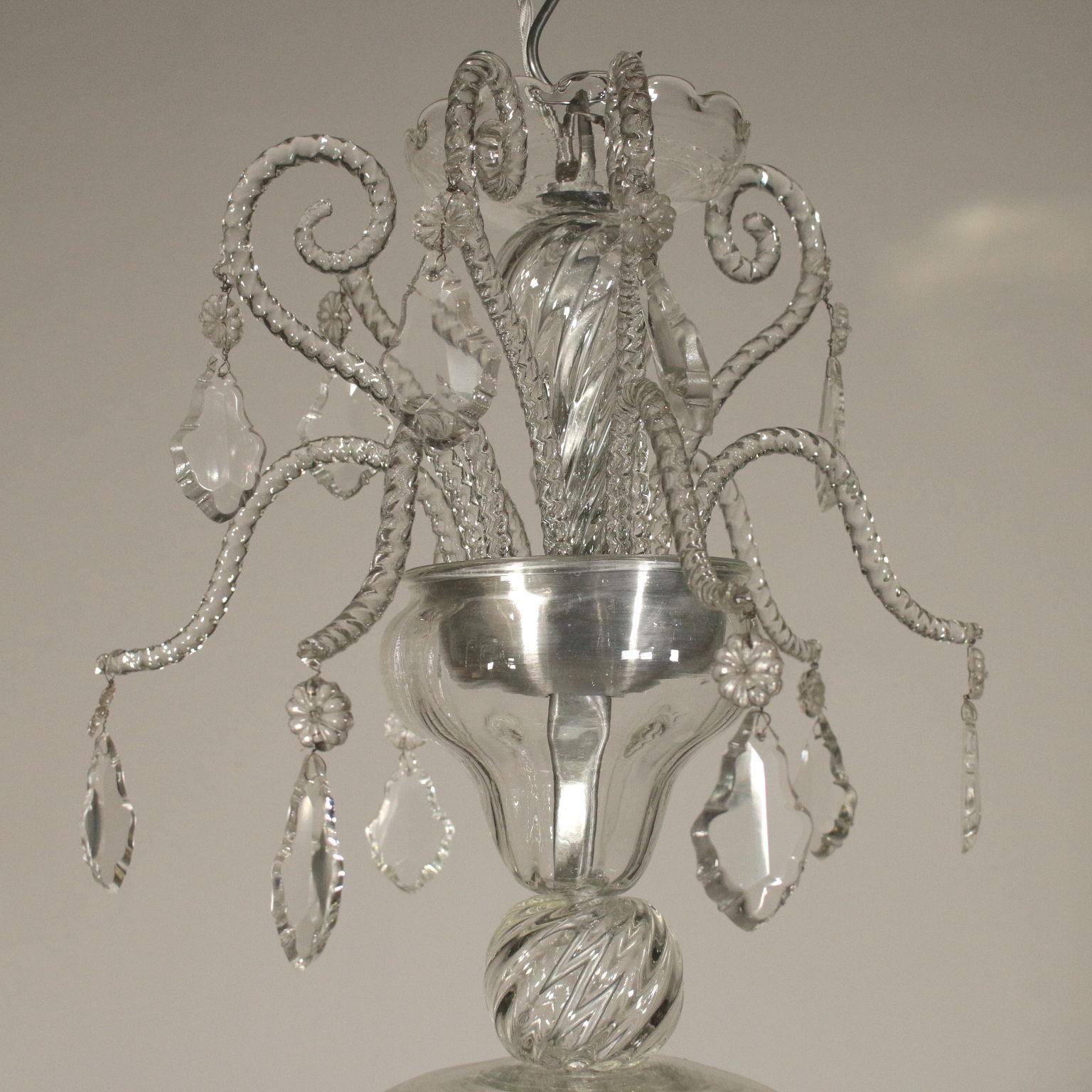 Italian Large Glass Chandelier Murano, Italy, First Half of the 1900s