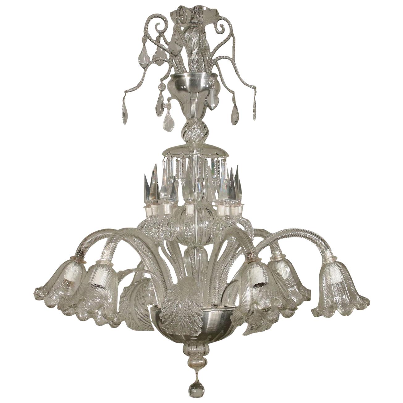 Large Glass Chandelier Murano, Italy, First Half of the 1900s