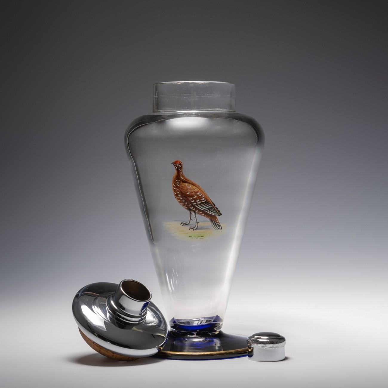 Large Glass Cocktail Shaker, circa 1940s In Good Condition In London, GB