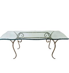 Large Glass Console Table Vintage