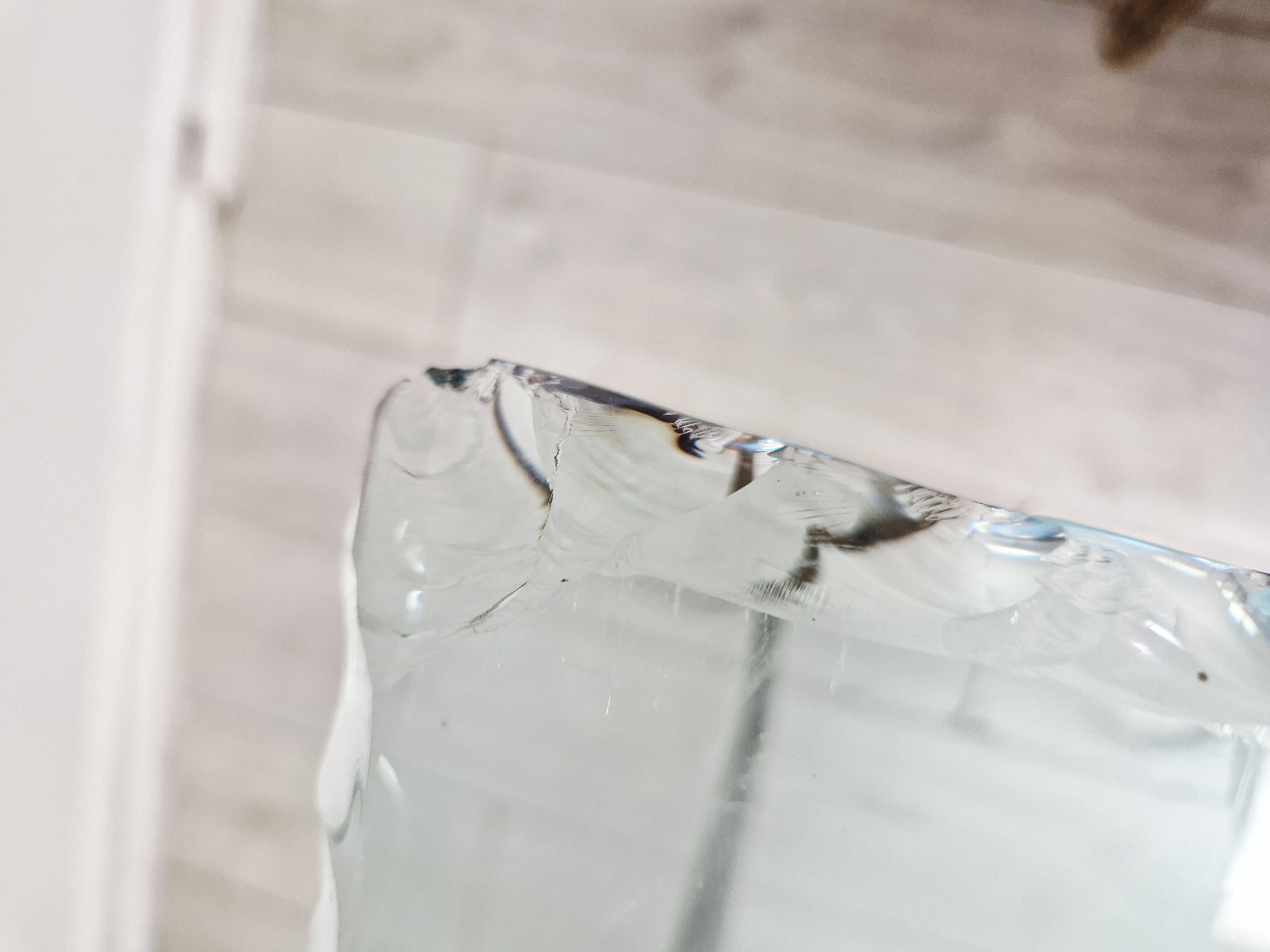 French Large Glass Console Table Vintage For Sale
