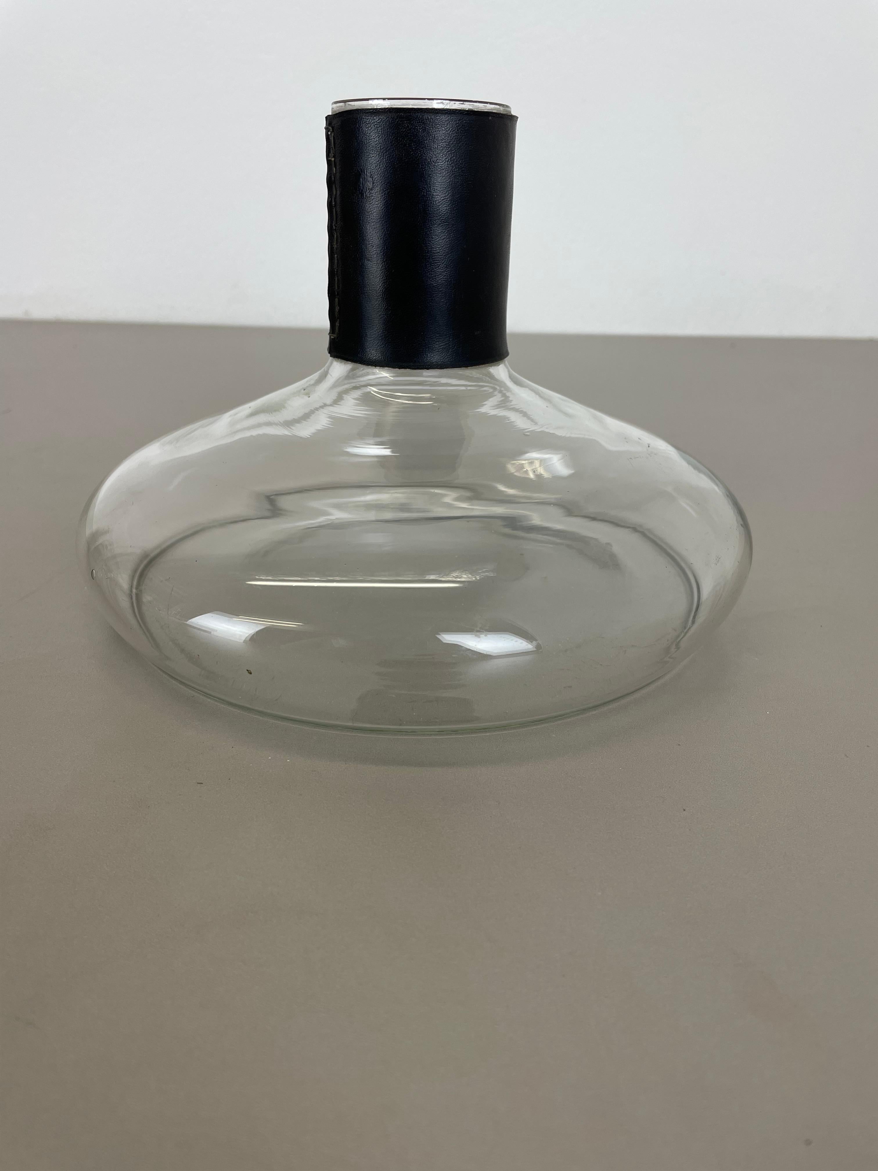Large glass decanter element with leather Handle by Carl Auböck, Austria, 1950s For Sale 6