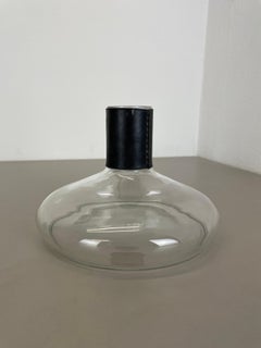 Large glass decanter element with leather Handle by Carl Auböck, Austria, 1950s